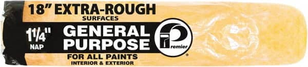 Premier Paint Roller - 1-1/4" Nap, 18" Wide Paint Roller Cover - Extra-Rough Texture, Polyester - Exact Tooling