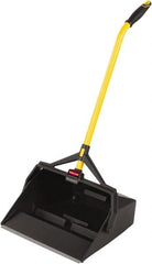 Rubbermaid - 16-7/8" Wide x 29" Deep x 12" High Handheld Dustpan - Plastic Body, 27" Handle, Black - Exact Tooling