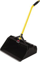 Rubbermaid - 20-7/16" Wide x 29" Deep x 11" High Handheld Dustpan - Plastic Body, 27" Handle, Black - Exact Tooling