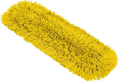 Rubbermaid - 25-1/4" Long x 5-1/2" Wide Cotton Blend Dust Mop Pad - Hook & Loop, Yellow, Rectangular Head, Launderable - Exact Tooling