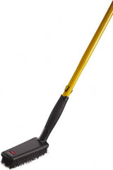 Rubbermaid - 1-1/4" Bristle Length, Polypropylene Scrub Brush - 6" Long x 2-1/2" Wide Head, 11-3/8" OAL, Ergonomic Handle, Black, Polypropylene Block - Exact Tooling