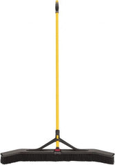 Rubbermaid - 36" Medium Duty Polypropylene Push Broom - 3" Bristle Length, Foam Block, Threaded Handle Connection, Handle Included - Exact Tooling