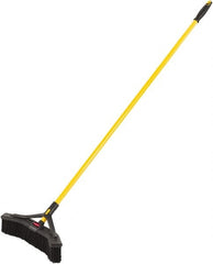 Rubbermaid - 18" Medium Duty Polypropylene Push Broom - 3" Bristle Length, Foam Block, Threaded Handle Connection, Handle Included - Exact Tooling