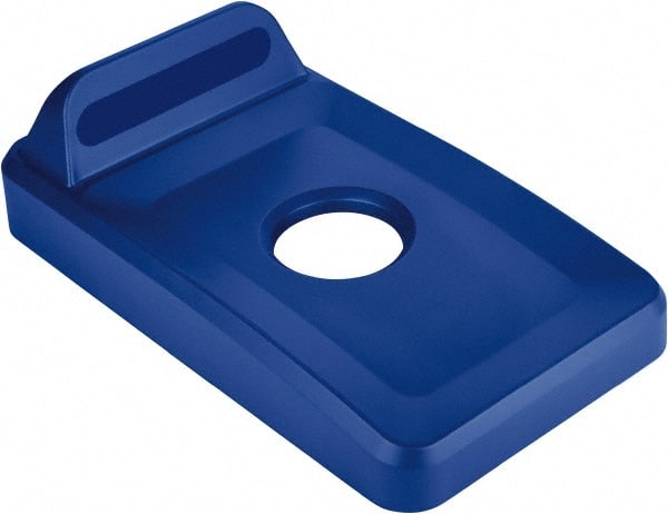 Rubbermaid - Rectangle Lid for Use with 23 Gal Rectangular Recycle Containers - Blue, Polypropylene, For Slim Jim Trash Cans - Exact Tooling