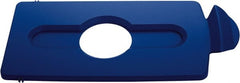Rubbermaid - Rectangle Lid for Use with 23 Gal Rectangular Recycle Containers - Blue, Polypropylene, For Slim Jim Trash Cans - Exact Tooling