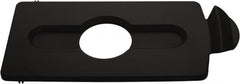 Rubbermaid - Rectangle Lid for Use with 23 Gal Rectangular Recycle Containers - Black, Polypropylene, For Slim Jim Trash Cans - Exact Tooling