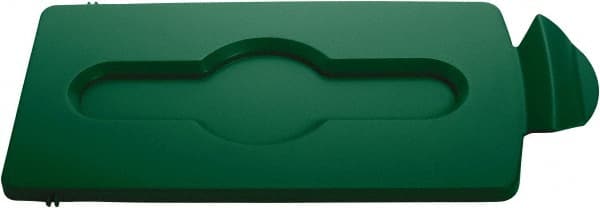 Rubbermaid - Rectangle Lid for Use with 23 Gal Rectangular Recycle Containers - Green, Polypropylene, For Slim Jim Trash Cans - Exact Tooling