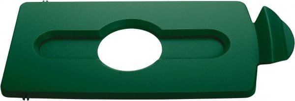 Rubbermaid - Rectangle Lid for Use with 23 Gal Rectangular Recycle Containers - Green, Polypropylene, For Slim Jim Trash Cans - Exact Tooling