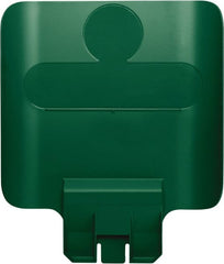 Rubbermaid - Square Lid for Use with 23 Gal Rectangular Recycle Containers - Green, Polypropylene, For Slim Jim Trash Cans - Exact Tooling