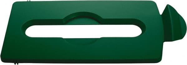 Rubbermaid - Rectangle Lid for Use with 23 Gal Rectangular Recycle Containers - Green, Polypropylene, For Slim Jim Trash Cans - Exact Tooling
