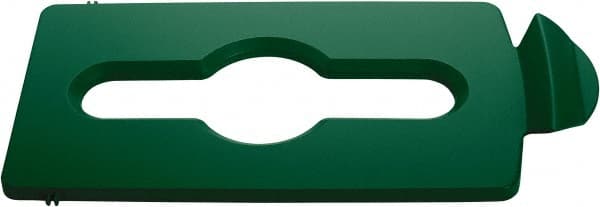 Rubbermaid - Rectangle Lid for Use with 23 Gal Rectangular Recycle Containers - Green, Polypropylene, For Slim Jim Trash Cans - Exact Tooling