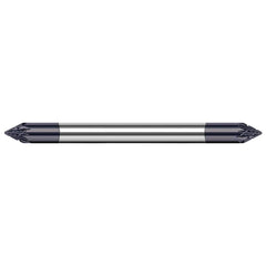 Harvey Tool - 3/16" Cut Diam, 3/16" Shank Diam, Solid Carbide Double Cut Flat Burr - Exact Tooling