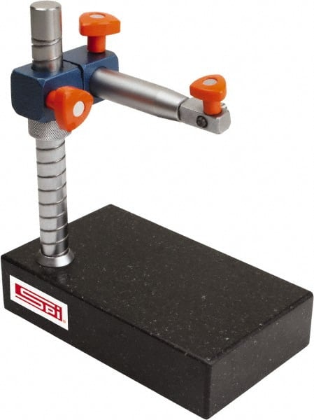 SPI - Granite, Rectangular Base, Comparator Gage Stand - 10" High, 10" Base Length x 6" Base Width x 2" Base Height, Includes Holder - Exact Tooling