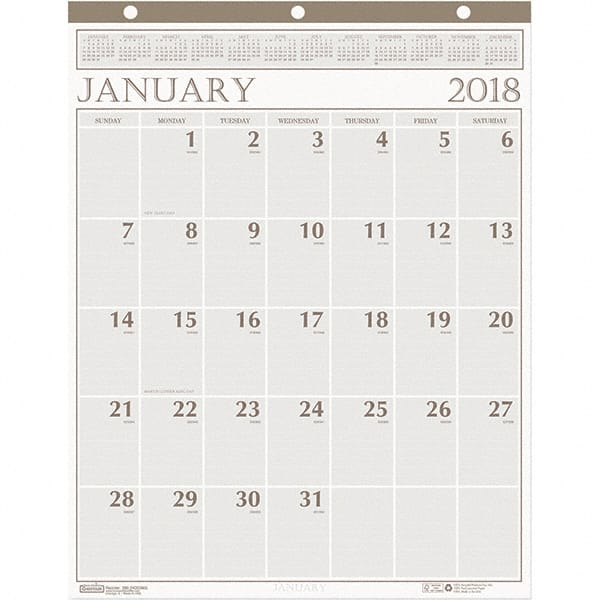 House of Doolittle - 12 Sheet, 20 x 26", Wall Calendar - Beige - Exact Tooling