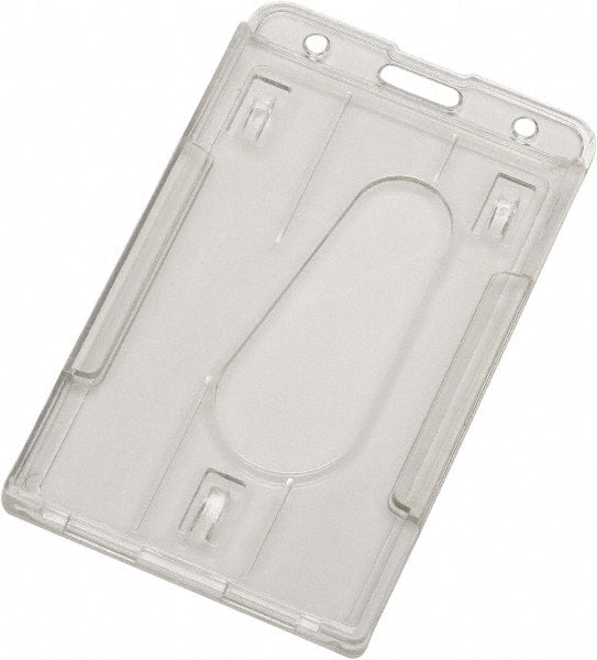 Ability One - Badge Holders; Attachment Type: Clip-On ; Horizontal or Vertical Holder: Vertical and Horizontal ; Color: Clear - Exact Tooling