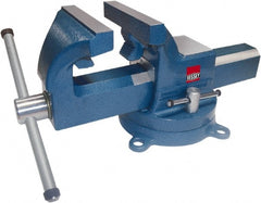 Bessey - 5" Jaw Width, 6-1/2" Opening Capacity, 3" Throat Depth, Steel Swivel Bench Vise - Bolt Down Base Attachment - Exact Tooling