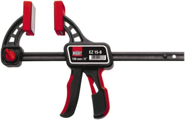 Bessey - 6" Capacity, 2-3/8" Throat Depth, Carbon Steel Bar Clamp - 150 Lb Clamping Pressure - Exact Tooling
