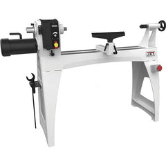 Jet - 18-1/2" Swing, 40" Distance Between Center, Woodworking Lathe - 2MT Headstock, 40 to 3,200 RPM, 4" Quill Travel - Exact Tooling