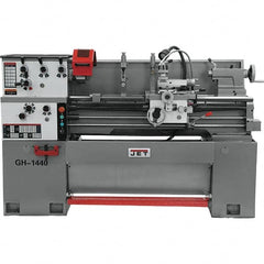 Jet - 14" Swing, 40" Between Centers, 230/460 Volt, Triple Phase Bench Lathe - 5MT Taper, 3 hp, 40 to 1,800 RPM, 1-1/2" Bore Diam, 30" Deep x 56-1/2" High x 74.8" Long - Exact Tooling