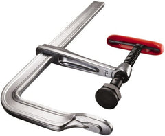 Bessey - 4-3/4" Throat Depth, 18" Max Capacity, Standard Sliding Arm Clamp - 1,980 Lb Clamping Pressure, 45/64" Spindle Diam - Exact Tooling