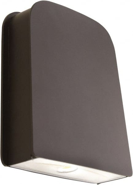 SYLVANIA - 13 Watt, 1,400 Lumen, 5,000°K, 120-277 Volt, LED Wall Pack Light Fixture - Clear Glass Lens, Aluminum Housing, Bronze (Color), Wall Mount, 8" High - Exact Tooling
