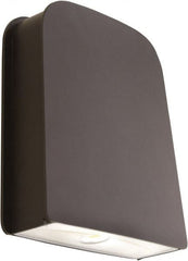 SYLVANIA - 13 Watt, 1,400 Lumen, 5,000°K, 120-277 Volt, LED Wall Pack Light Fixture - Clear Glass Lens, Aluminum Housing, Bronze (Color), Wall Mount, 8" High - Exact Tooling