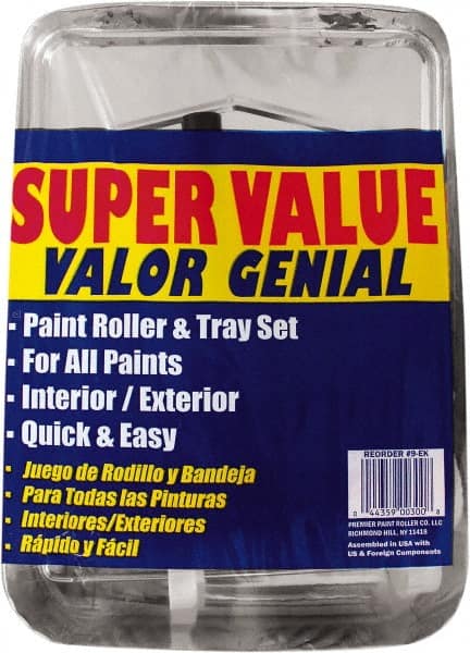 Premier Paint Roller - 3/8" Nap, Wall Paint Roller Set - 10" Wide, Steel Frame, Includes Paint Tray, Roller Cover & Frame - Exact Tooling