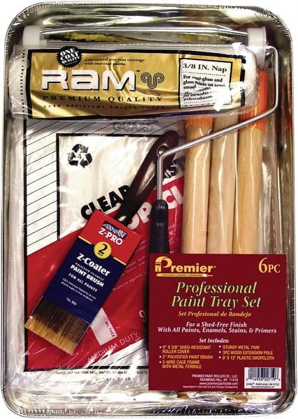Premier Paint Roller - 0.3333" Nap, Wall Paint Roller Set - 10" Wide, Steel Frame, Includes Paint Tray, Roller Cover & Frame - Exact Tooling