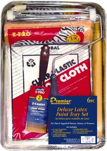 Premier Paint Roller - 3/8" Nap, Wall Paint Roller Set - 10" Wide, Steel Frame, Includes Paint Tray, Roller Cover & Frame - Exact Tooling