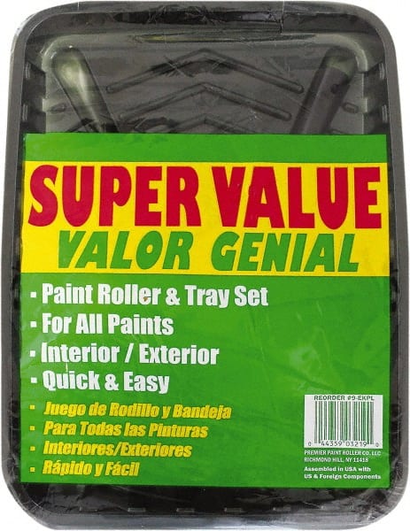 Premier Paint Roller - 3/8" Nap, Wall Paint Roller Set - 10" Wide, Steel Frame, Includes Paint Tray, Roller Cover & Frame - Exact Tooling