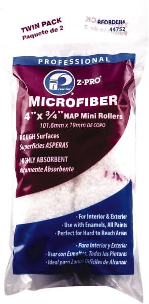 Premier Paint Roller - 3/4" Nap, 4" Wide Paint Mini Roller Covers - Rough Texture, Microfiber - Exact Tooling
