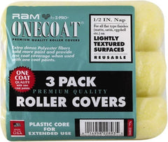 Premier Paint Roller - 1/2" Nap, 9" Wide Paint Mini Roller Covers - Semi-Rough Texture, Polyester - Exact Tooling