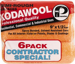 Premier Paint Roller - 1/2" Nap, 9" Wide Paint Roller Cover - Semi-Rough Texture, Polyester & Wool - Exact Tooling