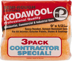 Premier Paint Roller - 1/2" Nap, 9" Wide Paint Roller Cover - Semi-Rough Texture, Polyester & Wool - Exact Tooling