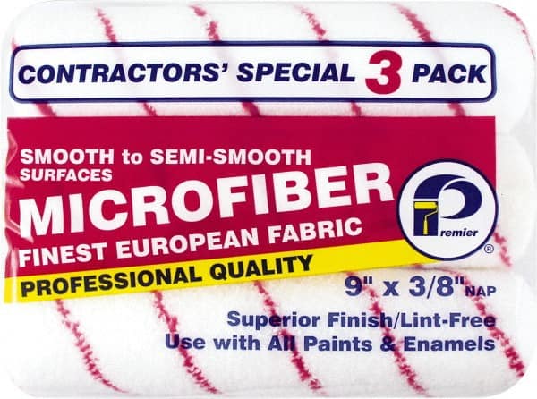 Premier Paint Roller - 3/8" Nap, 9" Wide Paint Roller Cover - Semi-Smooth Texture, Microfiber - Exact Tooling