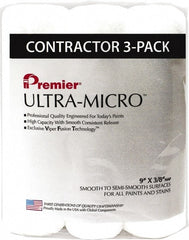 Premier Paint Roller - 3/8" Nap, 9" Wide Paint Roller Cover - Semi-Smooth Texture, Polyester & Microfiber - Exact Tooling