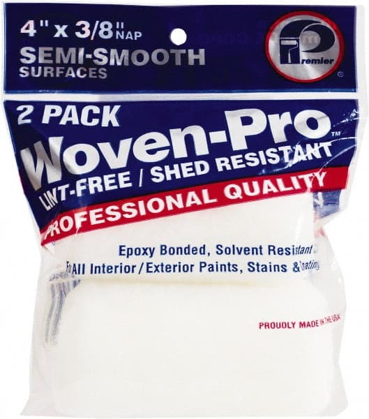 Premier Paint Roller - 3/8" Nap, 4" Wide Paint Roller Cover - Semi-Smooth Texture, Woven & Polyester - Exact Tooling