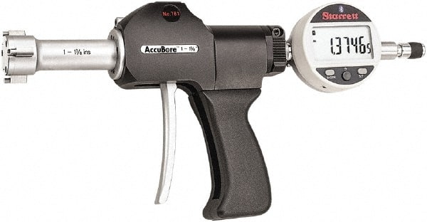 Starrett - Electronic Bore Gages Type: Pistol Grip Electronic Bore Gage Minimum Measurement (Decimal Inch): 1.0000 - Exact Tooling