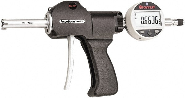 Starrett - Electronic Bore Gages Type: Pistol Grip Electronic Bore Gage Minimum Measurement (Decimal Inch): 0.5000 - Exact Tooling