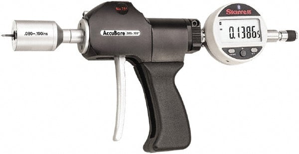 Starrett - Electronic Bore Gages Type: Pistol Grip Electronic Bore Gage Minimum Measurement (Decimal Inch): 0.0800 - Exact Tooling