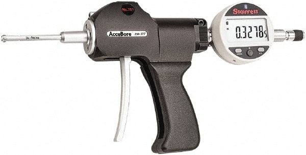 Starrett - Electronic Bore Gages Type: Pistol Grip Electronic Bore Gage Minimum Measurement (Decimal Inch): 0.2500 - Exact Tooling
