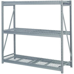 Lyon - 4 Shelf Starter Waterfall Wire Steel Shelving - 10,000 Lb Capacity, 60" Wide x 96" High x 36" Deep, Dove Gray - Exact Tooling