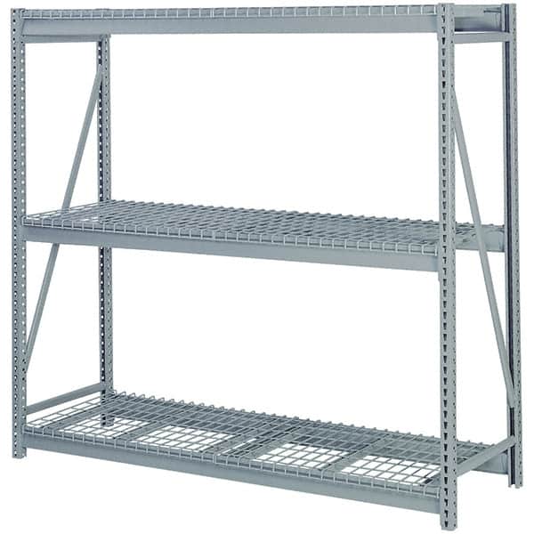 Lyon - 3 Shelf Starter Waterfall Wire Steel Shelving - 10,000 Lb Capacity, 72" Wide x 84" High x 36" Deep, Dove Gray - Exact Tooling
