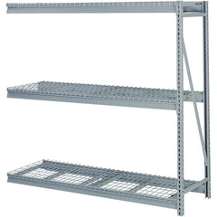 Lyon - 3 Shelf Add-On Waterfall Wire Steel Shelving - 10,000 Lb Capacity, 60" Wide x 84" High x 48" Deep, Dove Gray - Exact Tooling