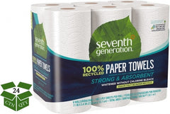 Seventh Generation - Perforated Roll of 2 Ply White Paper Towels - 11" Wide, No Added Dyes or Fragrances, 100% Recycled - Exact Tooling