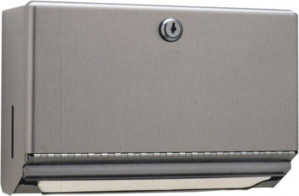 Bobrick - Manual, Stainless Steel Paper Towel Dispenser - 7.06" High x 10-3/4" Wide x 4" Deep, 200 C-Fold or 275 Multi-Fold, Silver - Exact Tooling
