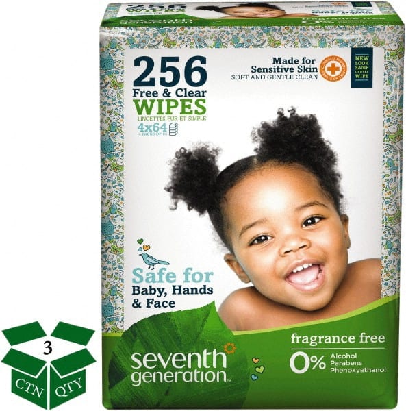 Seventh Generation - Pre-Moistened Baby Wipes - Refill, 7" x 7" Sheet Size, White - Exact Tooling