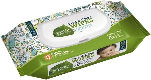 Seventh Generation - Pre-Moistened Baby Wipes - Pop-Up, 7" x 7" Sheet Size, White - Exact Tooling