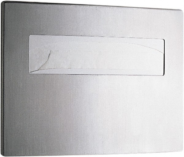 Bobrick - 250 Capacity Satin Stainless Steel Finish Stainless Steel Toilet Seat Cover Dispenser - 11-1/4" High x 15-3/4" Wide 2-/4" Deep, Holds 2 Half Fold Sleeves - Exact Tooling