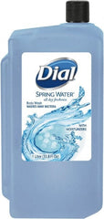 Dial - 1 L Cartridge Spring Water Body Wash - Translucent Blue, Fits Manual Liquid Dispensers - Exact Tooling